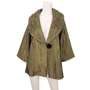 Connie's Moonlight Gold Crinkled Taffeta Jacket Holiday Party